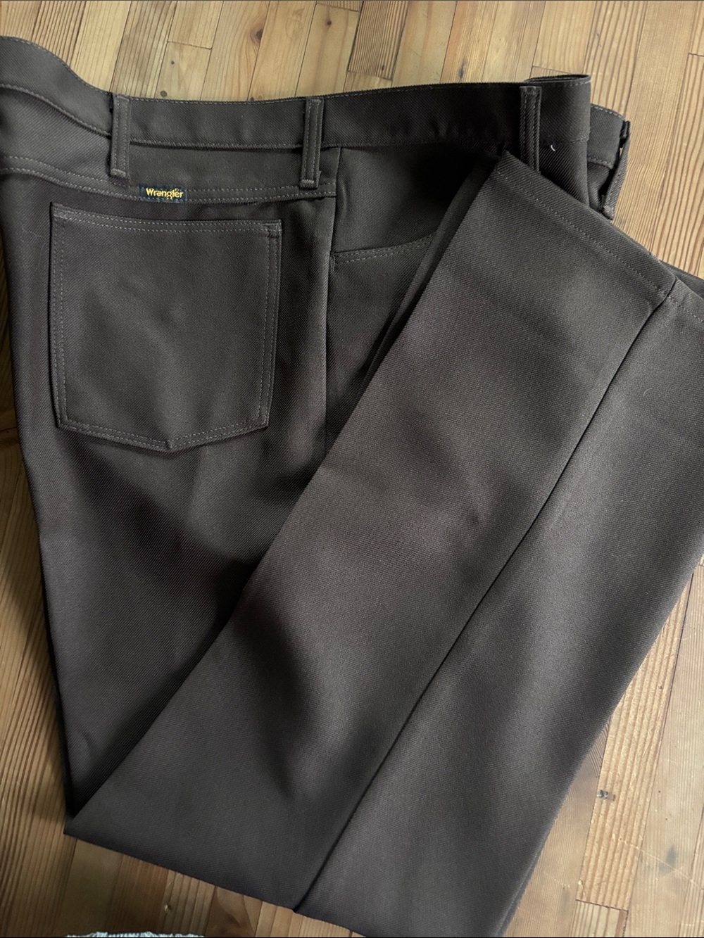 Vintage Wrangler Men's Dark Brown Straight-Leg Pants